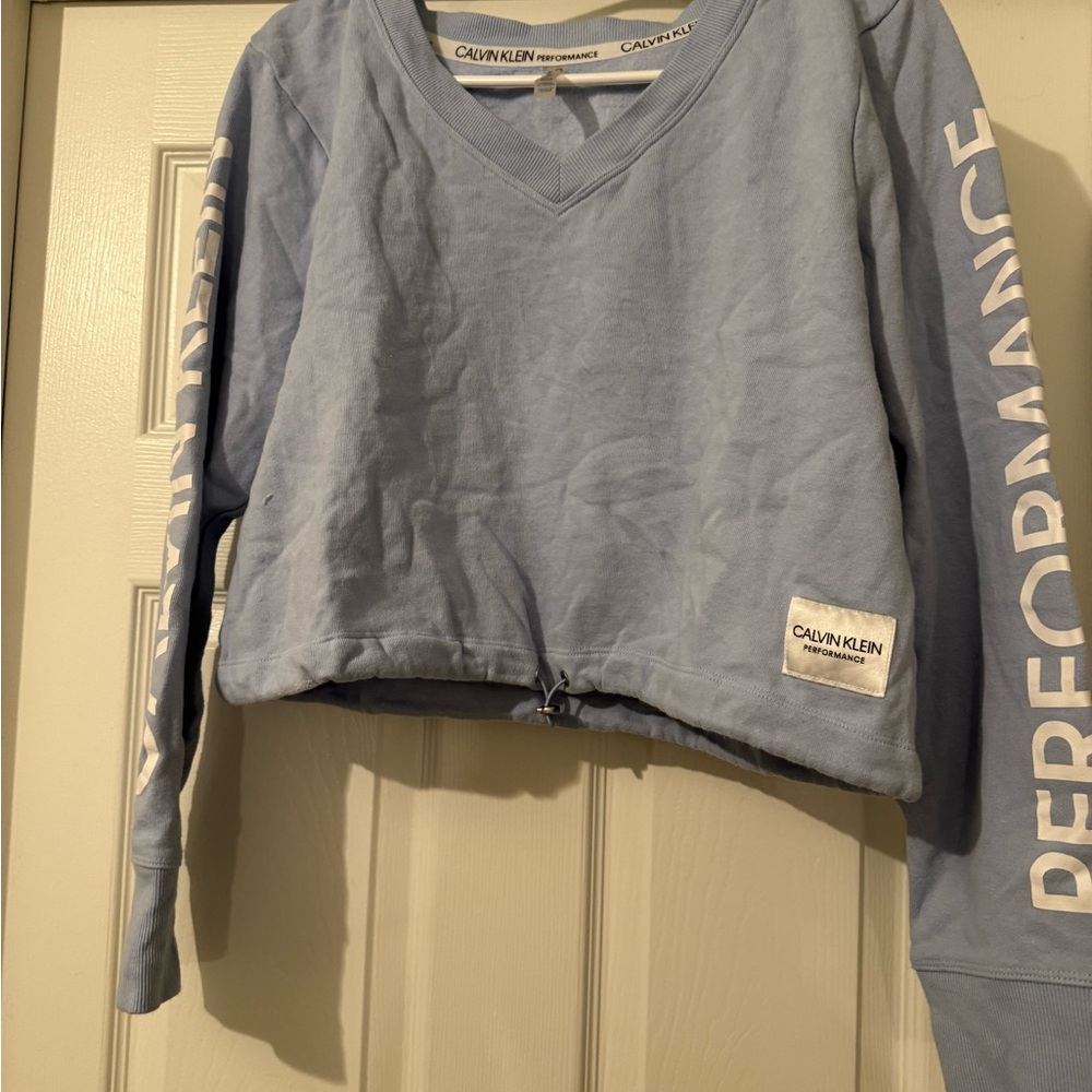 Calvin Klein Blue V-Neck Sweatshirt